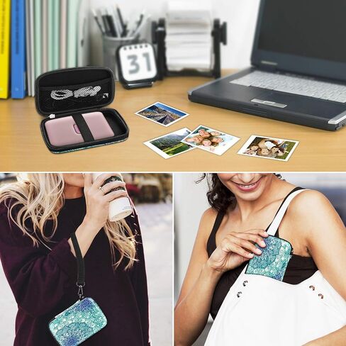 حافظة Fintie لطابعة Fujifilm Instax Mini Link 2، HP Sprocket Select/Plus، Canon Ivy CLIQ/CLIQ+/CLIQ2/CLIQ+2 طابعة كاميرا فورية - حقيبة حمل بهيكل صلب مقاوم للصدمات، Emerald Illusions in Kuwait