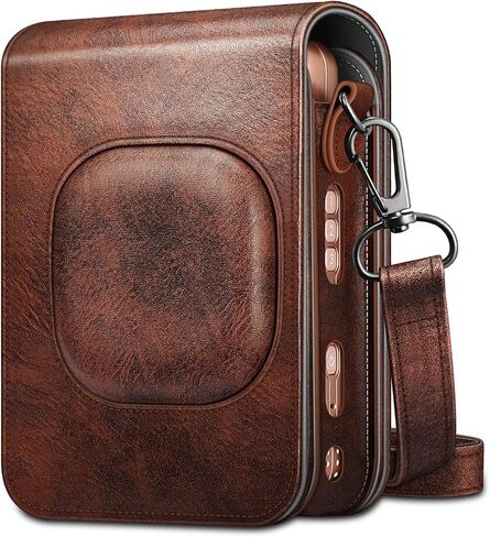 FINTIE Carrying Case for Fujifilm Instax Mini LiPlay Hybrid Instant Camera | Premium Vegan Leather, Camera Travel Bag, Adjustable Shoulder Strap, Snap Closure, Removable Front Cover, Agave Green in Kuwait