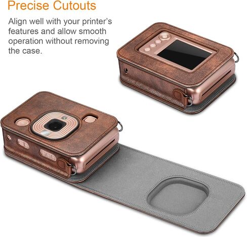 FINTIE Carrying Case for Fujifilm Instax Mini LiPlay Hybrid Instant Camera | Premium Vegan Leather, Camera Travel Bag, Adjustable Shoulder Strap, Snap Closure, Removable Front Cover, Agave Green in Kuwait