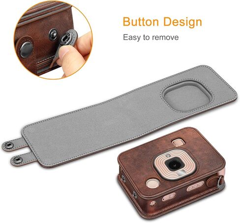 FINTIE Carrying Case for Fujifilm Instax Mini LiPlay Hybrid Instant Camera | Premium Vegan Leather, Camera Travel Bag, Adjustable Shoulder Strap, Snap Closure, Removable Front Cover, Agave Green in Kuwait