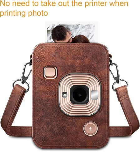 FINTIE Carrying Case for Fujifilm Instax Mini LiPlay Hybrid Instant Camera | Premium Vegan Leather, Camera Travel Bag, Adjustable Shoulder Strap, Snap Closure, Removable Front Cover, Agave Green in Kuwait