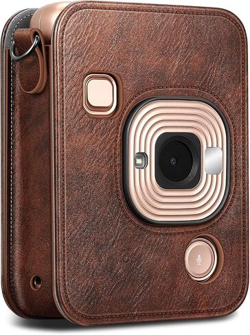 FINTIE Carrying Case for Fujifilm Instax Mini LiPlay Hybrid Instant Camera | Premium Vegan Leather, Camera Travel Bag, Adjustable Shoulder Strap, Snap Closure, Removable Front Cover, Agave Green in Kuwait