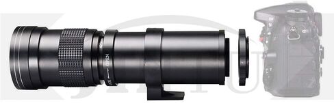 JINTU EF/EF-S 420-800mm F8.3 Telephoto Zoom Lens(MF) + T-Mount for Nikon D5600 D5500 D5200 D90 D7500 D3400 D80 D5000 D7200 D750 D850 D3300 D5300 D610 D7100 in Kuwait