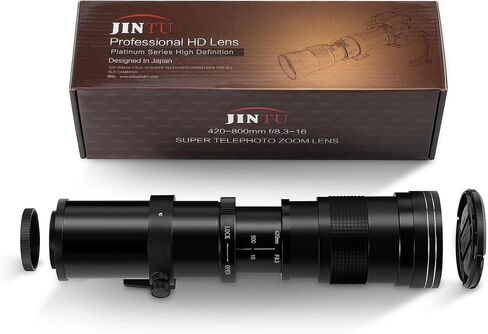 JINTU EF/EF-S 420-800mm F8.3 Telephoto Zoom Lens(MF) + T-Mount for Nikon D5600 D5500 D5200 D90 D7500 D3400 D80 D5000 D7200 D750 D850 D3300 D5300 D610 D7100 in Kuwait