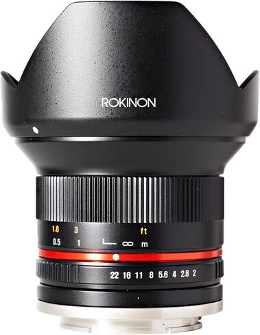Rokinon RK12M-M 12mm F2.0 NCS CS Ultra Wide Angle Fixed Lens for Canon EF-M Mount Compact System Cameras (Black) in Saudi Arabia