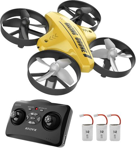 Mini Drone for Kids & Beginners, Indoor RC Nano Helicopter Quadcopter with Auto Hovering,3D Flips,Portable Hand Operated, Birthday＆ Children's Day Gift for Boys and Girls,Headless Mode & Remote Control,Blue.4-blade design-ATOYX in Saudi Arabia