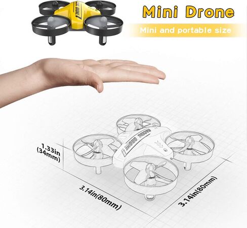 Mini Drone for Kids & Beginners, Indoor RC Nano Helicopter Quadcopter with Auto Hovering,3D Flips,Portable Hand Operated, Birthday＆ Children's Day Gift for Boys and Girls,Headless Mode & Remote Control,Blue.4-blade design-ATOYX in Saudi Arabia