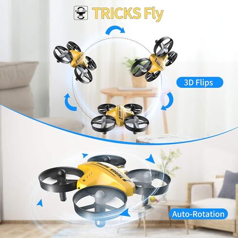 Mini Drone for Kids & Beginners, Indoor RC Nano Helicopter Quadcopter with Auto Hovering,3D Flips,Portable Hand Operated, Birthday＆ Children's Day Gift for Boys and Girls,Headless Mode & Remote Control,Blue.4-blade design-ATOYX in Saudi Arabia
