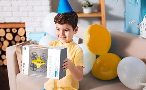 Mini Drone for Kids & Beginners, Indoor RC Nano Helicopter Quadcopter with Auto Hovering,3D Flips,Portable Hand Operated, Birthday＆ Children's Day Gift for Boys and Girls,Headless Mode & Remote Control,Blue.4-blade design-ATOYX in Saudi Arabia