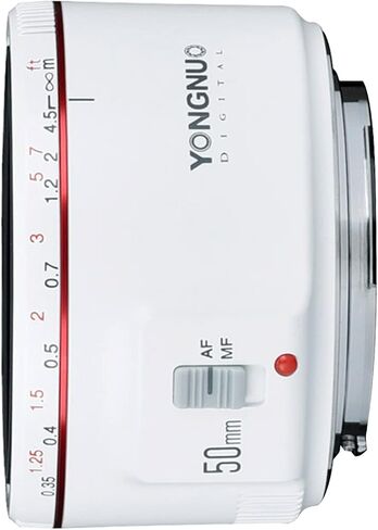 YONGNUO YN50mm F1.8 II,Full Frame Auto Focus Lens for Canon EOS EF Mount Digital SLR Cameras,White in Saudi Arabia