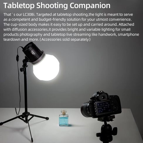 Godox LC30D Desktop LED Video Light Constant Light Soft Light Two-Color Temperature Fill Light Suitable for Shooting Jewelry, Live Shooting, Two-Color Temperature Lighting in Saudi Arabia