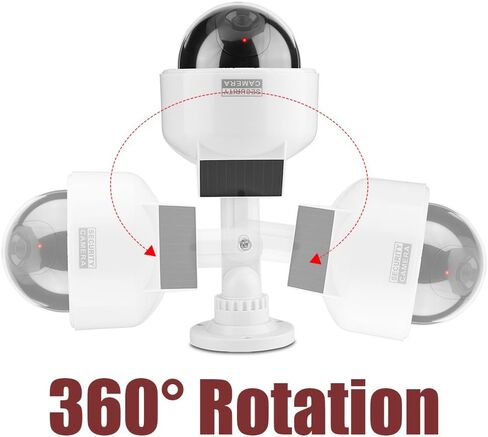 ASHATA Security Camera Dome Dummy Camera Indoor/Outdoor Realistic Solar Waterproof Camera Flashing LED Light for Home/Warehouse/Shops in Saudi Arabia