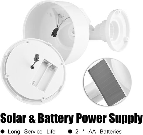 ASHATA Security Camera Dome Dummy Camera Indoor/Outdoor Realistic Solar Waterproof Camera Flashing LED Light for Home/Warehouse/Shops in Saudi Arabia
