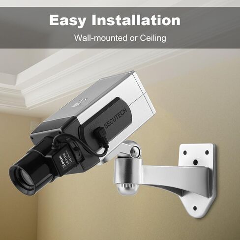Fake Security Camera, Waterproof Bullet Dummy Fake Surveillance Camera Auto Movement Dummy Camera for Indoor and Outdoor for Dummy Electric Camera in Saudi Arabia