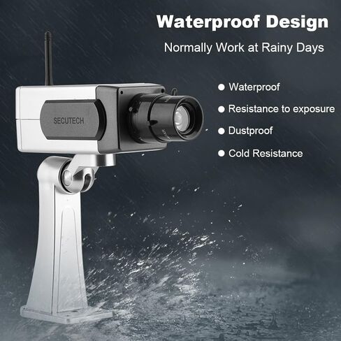 Fake Security Camera, Waterproof Bullet Dummy Fake Surveillance Camera Auto Movement Dummy Camera for Indoor and Outdoor for Dummy Electric Camera in Saudi Arabia