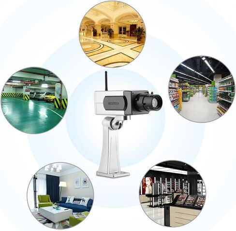 Fake Security Camera, Waterproof Bullet Dummy Fake Surveillance Camera Auto Movement Dummy Camera for Indoor and Outdoor for Dummy Electric Camera in Saudi Arabia