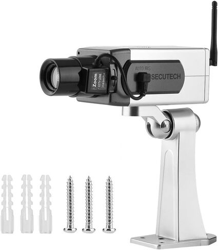 Fake Security Camera, Waterproof Bullet Dummy Fake Surveillance Camera Auto Movement Dummy Camera for Indoor and Outdoor for Dummy Electric Camera in Saudi Arabia