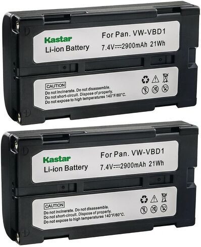 Kastar 2-Pack VW-VBD1 Battery Replacement for Hitachi VM-BPL13, VM-BPL13A, VM-BPL13J, VM-BPL27, VM-BPL27A, VM-BPL30, VM-BPL60 Battery, VM-645LA, VM-945LA Charger, Hitachi VM-D, VM-E, VM-H Series in Kuwait