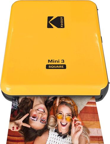 KODAK All-New Mini 3 Square Instagram Size Bluetooth Portable Photo Printer with 4PASS Technology - Yellow in Kuwait