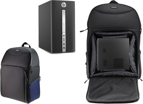 Navitech Portable Rugged Black & Blue Backpack/Rucksack Carry Case Compatible with The HP Pavilion 570-p063ng Desktop PC in Kuwait