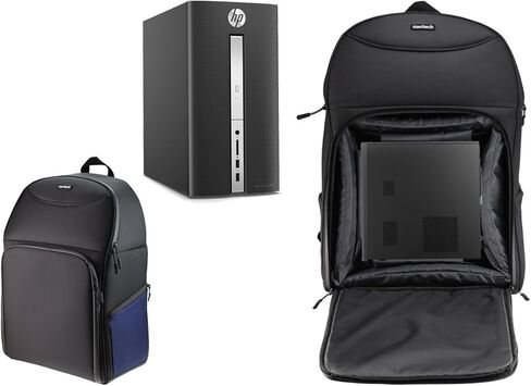 Navitech Portable Rugged Black & Blue Backpack/Rucksack Carry Case Compatible with The HP Pavilion 570-p010na Desktop PC in Saudi Arabia