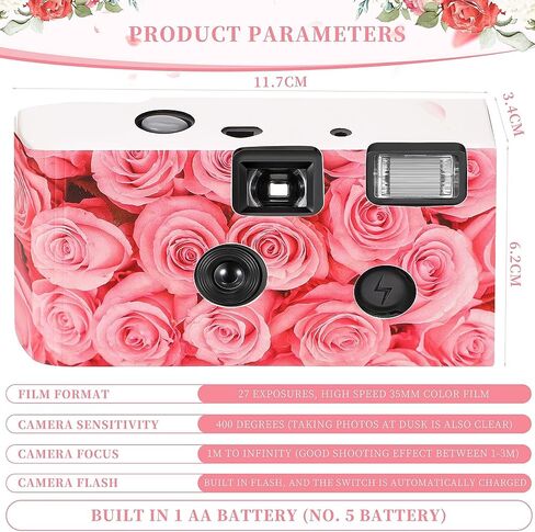Flutesan 12 Pack Disposable Cameras Bulk 35mm Film Flash Wedding,Yellow in Kuwait