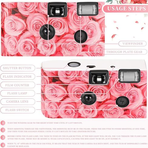 Flutesan 12 Pack Disposable Cameras Bulk 35mm Film Flash Wedding,Yellow in Kuwait