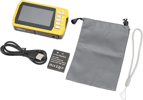 Waterproof Digital Camera, 10ft Underwater Cameras Full HD 4K 56MP Video Recorder Selfie Dual Screens with 18X Digital Zoom, Flashlight, for Snorkeling, Surfing, Swimming in Kuwait