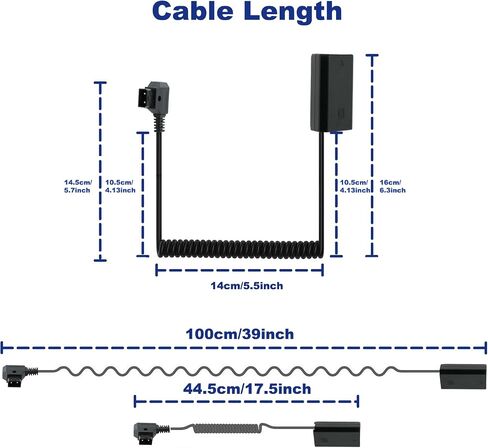 Alvin's Cables NP-FZ100 Dummy-Battery to Dtap Power Cable for Sony A7III A7R A9 ILCE-9 FX3 Digital Camera in Kuwait