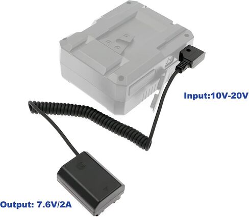 Alvin's Cables NP-FZ100 Dummy-Battery to Dtap Power Cable for Sony A7III A7R A9 ILCE-9 FX3 Digital Camera in Kuwait