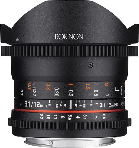 عدسات روكين كاين DS 12 ملم T3.1 عريضة للغاية Cine Fisheye - متوافقة مع الإطار الكامل in Saudi Arabia
