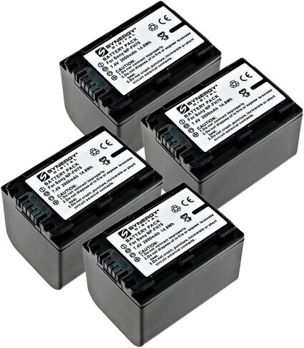 Synergy Digital Camcorder Batteries, Compatible with Dantona CAM-FP70 Camcorder Batteries (li-ion, 7.4V, 1800 mAh), Set of 4 in Saudi Arabia