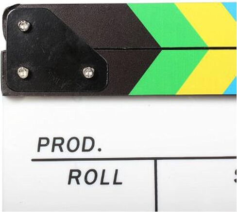 Andoer Acrylic Clapboard Dry Erase Director Film Movie Clapper Board Slate 9.6 11.7" with Color Sticks in Saudi Arabia