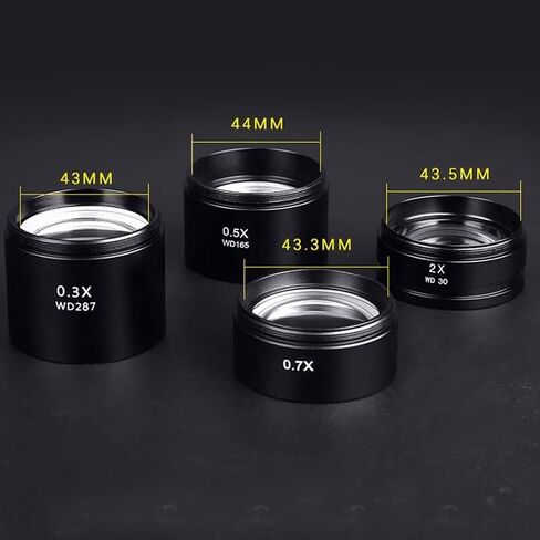 Microscope Accessories Kit Microscope Camera Lens WD287 0.3X 0.5X 0.7X 2.0X Auxiliary Objects Lens for Zoom Microscope Barlow Glass Lens Microscope Slides (Color : 0.5X) in Saudi Arabia