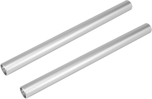 Haoge VA-PR20W 20cm (7.9 Inch) Long Aluminum Alloy Rod 15mm Rods with M12 Thread for Camera Rail Support System Rig Shoulder Pads Monitor Mount Rod Clamp Base Mattebox Follow Focus Silver, Pack of 2 in Saudi Arabia