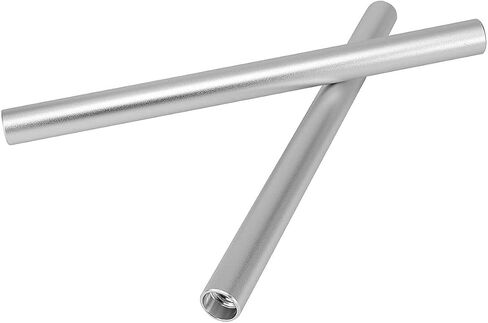 Haoge VA-PR20W 20cm (7.9 Inch) Long Aluminum Alloy Rod 15mm Rods with M12 Thread for Camera Rail Support System Rig Shoulder Pads Monitor Mount Rod Clamp Base Mattebox Follow Focus Silver, Pack of 2 in Saudi Arabia