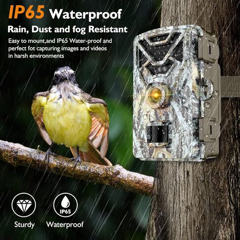 Hawkray Trail Camera 30MP 2K,Game Camera with Wide-Angle Motion Latest Sensor View 0.2s Trigger Speed 8 Batteries and 32GB SD Card 2'' HD TFT Screen Waterproof Cam for Wildlife Monitoring in Kuwait