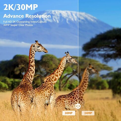 Hawkray Trail Camera 30MP 2K,Game Camera with Wide-Angle Motion Latest Sensor View 0.2s Trigger Speed 8 Batteries and 32GB SD Card 2'' HD TFT Screen Waterproof Cam for Wildlife Monitoring in Kuwait
