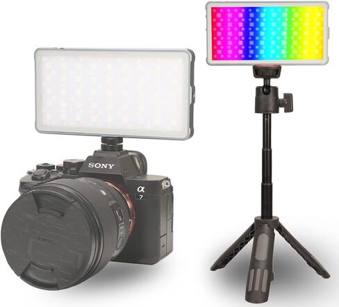 RGB فيديو ضوء المحمولة LED أضواء الكاميرا لوحة 360 درجة كامل اللون CRI96 عكس الضوء 2500K-9900K / 4000mAh قابلة للشحن LED إضاءة DSLR للتصوير الفوتوغرافي / مؤتمر الفيديو / يوتيوب / TikTok Live in Kuwait