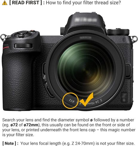 PROfezzion 72mm Soft Focus Filter for Nikon Z 24-70mm f4 S Lens for Sony E PZ 18-105mm f4 G Lens for Fujifilm XF 16-80mm f4 R Lens & Other Camera Lenses with 72mm Filter Thread in Saudi Arabia