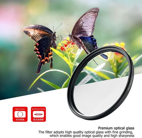 PROfezzion 40.5mm Star Filter Kit 3 Pieces (4/6/8 Points) Adjustable Cross Screen Starburst Filter for Sony ZV-E10 ZV-1F A6000 A6100 A6300 A6400 A7C A7CII ZV-E1 w/E PZ 16-50mm or FE 28-60mm Kit Lens in Saudi Arabia