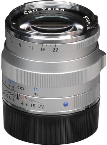 عدسة كاميرا ZEISS Ikon Planar T* ZM 2/50 القياسية لكاميرات Leica M-Mount Rangefinder، فضي in Kuwait