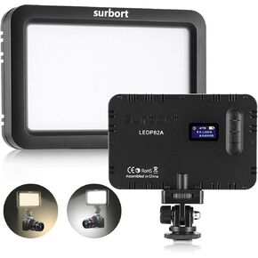 مصباح فيديو من سوربورت، مصباح فيديو LED رفيع للغاية محمول، شاشة LCD مدمجة، ضوء زر قابل للتعتيم بلونين + بطارية مدمجة in Kuwait