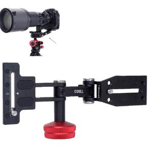 iShoot Portable Telephoto Lens Bracket, Foldable Long Focus Lens Support, Zoom Lens Stand, 2-in1 Camera Quick Release Plate Compatible with Manfrotto 200PL & Arca-Swiss Fit Tripod Ball Head Clamp in Kuwait