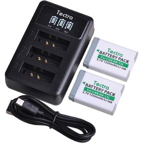 Tectra 2 Pack NB-13L Battery and LED Charger for Canon PowerShot G7 X Mark II/III, G7X, G9X, G9 X Mark II, G1 X Mark III, G5 X, G5X Mark II, SX620 HS, SX720 HS, SX730 HS, SX740 HS in Kuwait