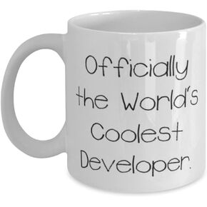 Officially the World's Coolest Developer. Developer 11oz 15oz Mug, Sarcastic Developer Gifts, Cup For Coworkers from Friends, Gift ideas for graduation, What to get for graduation, Graduation present in Saudi Arabia