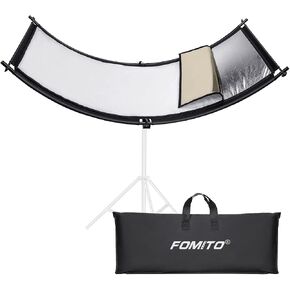 FOMITO Light Reflector 70"x25.6"/178x65cm Arclight Curved Eyelighter Lighting Diffuser for Photography Stuido Filming Shooting, Black/White/Gold/Silver in Kuwait