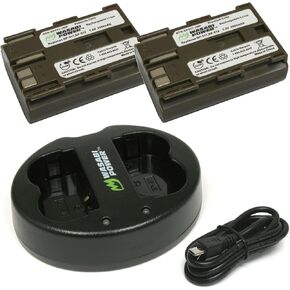 Wasabi Power Battery (2-Pack) & Dual Charger for Canon BP-511, BP-511A, BP-512, BP-514N & EOS 5D, 10D, 20Da, 300D, 30D, 40D, 50D, D30, D60, PowerShot G1/G2/G3/G5/G6, FV100, FV200, FV300, FV400 & More in Saudi Arabia