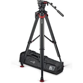 Sachtler aktiv12T 100mm Fluid Head with flowtech 100 Carbon Fiber Tripod and Mid-Level Spreader in Kuwait
