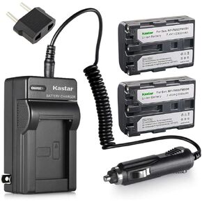Kastar NP-FM50 Battery 2-Pack and Charger Replacement for Sony DSC-F707 DSC-F717 DSC-F828 DSC-R1 DSC-S30 DSC-S50 DSC-S70 DSC-S75 DSC-S85; Sony DSR-PDX10 HVL-ML20M HVR-A1 GV-D1000 Sony HDR-HC1 HDR-SR1 in Kuwait